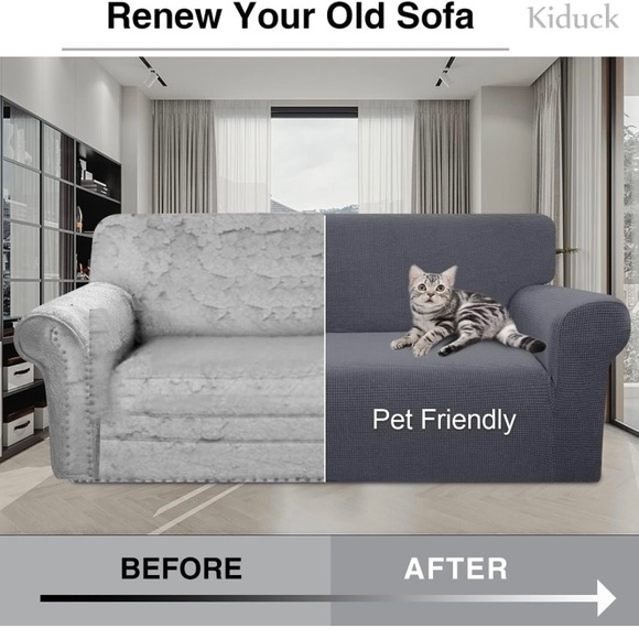 Kiduck Modern Waterproof Stylish Jacquard Pattern High Stretch Armchair Cover - Picture 4 of 6